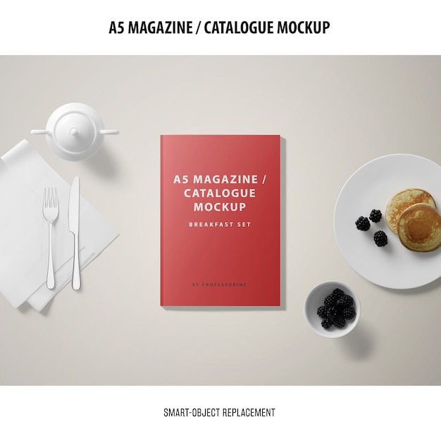 A5 Magazine Cover Catalogue Mockup