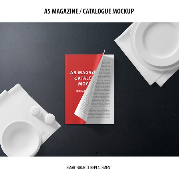 A5 Magazine Cover Catalogue Mockup – Free PSD Template Download
