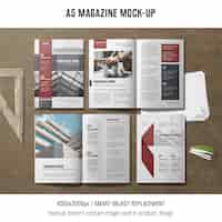 Free PSD a5 magazine mockup