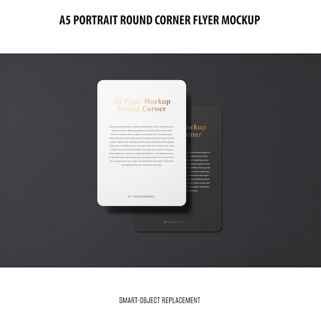 A5 round corner flyer mockup