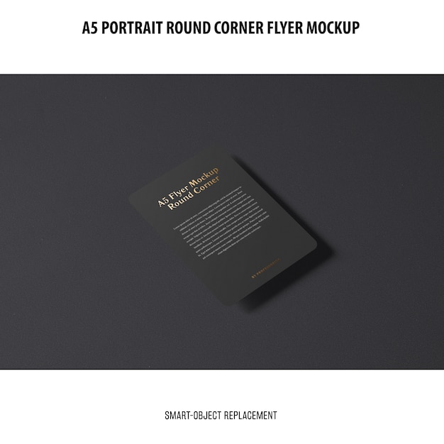 A5 Round Corner Flyer Mockup: Free PSD Template for Stunning Product Showcases