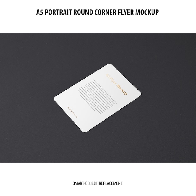 Free PSD a5 round corner flyer mockup