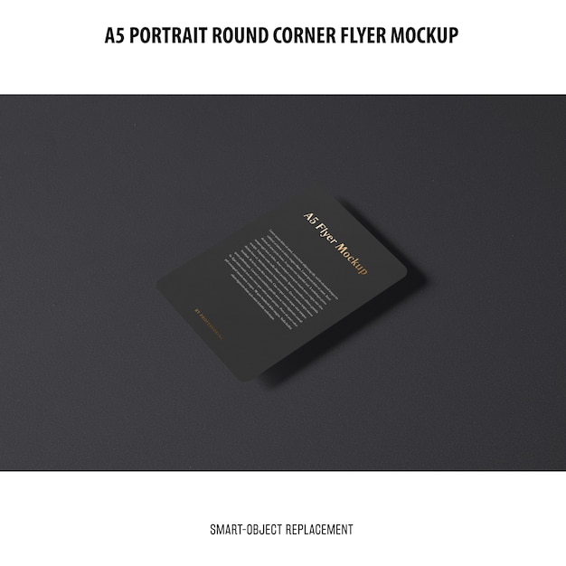 Free PSD a5 round corner flyer mockup