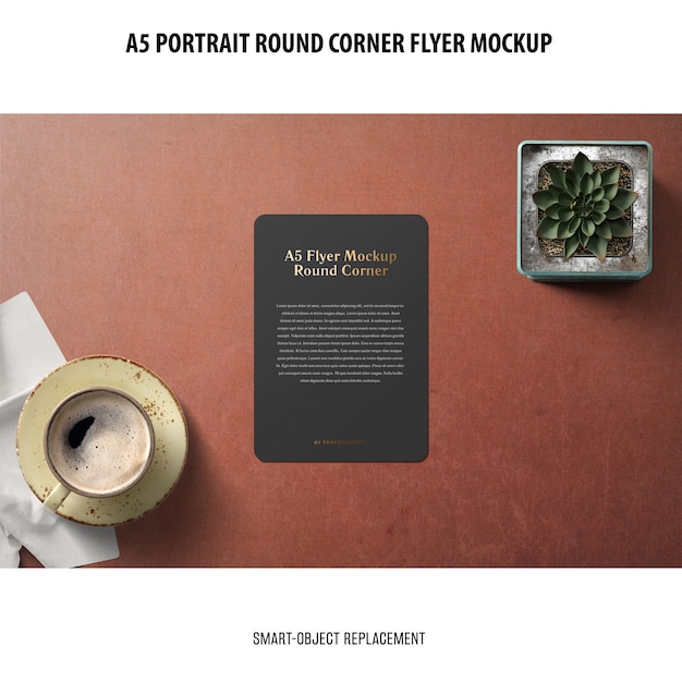 A5 Round Corner Flyer Mockup – Free Download for PSD Templates