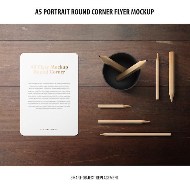 A5 Round Corner Flyer Mockup â Free PSD Download