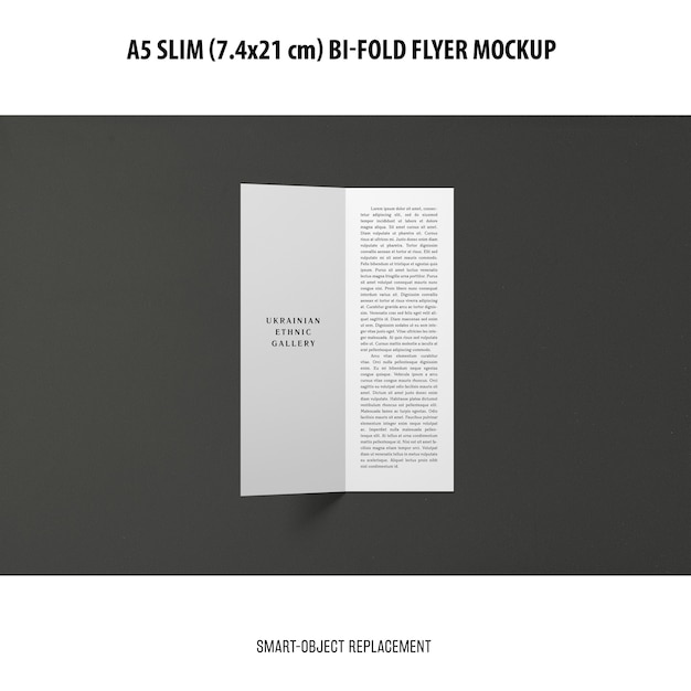 A5 Slim Bi-Fold Flyer Mockup PSD Template – Free PSD Download