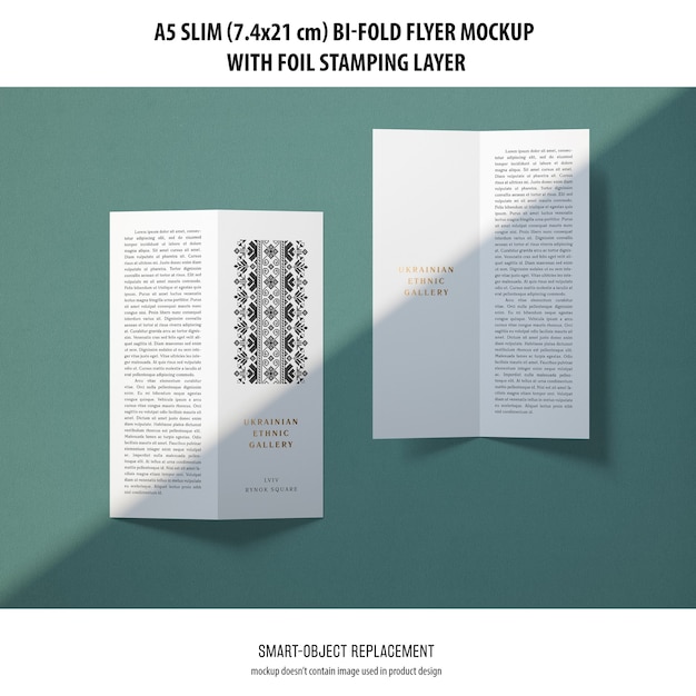 A5 slim bi-fold flyer mockup