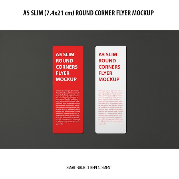 Free PSD a5 slim flyer mockup