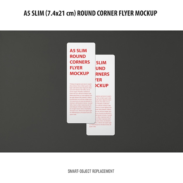 Free PSD a5 slim flyer mockup