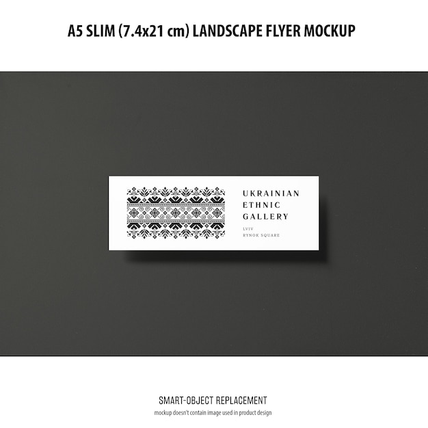 A5 slim landscape flyer mockup