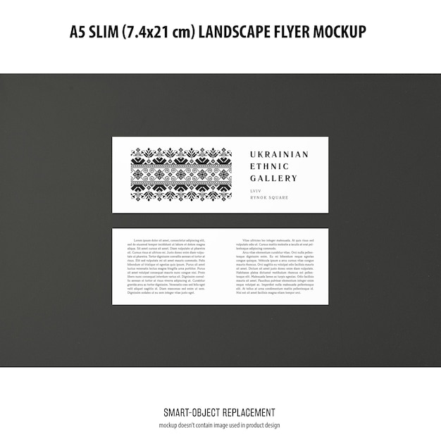 Free PSD a5 slim landscape flyer mockup