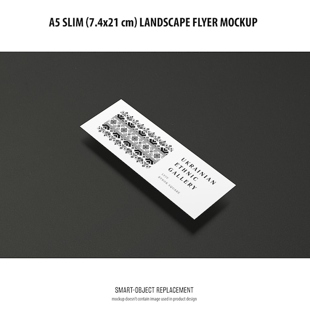 PSD gratuito a5 slim landscape flyer mockup