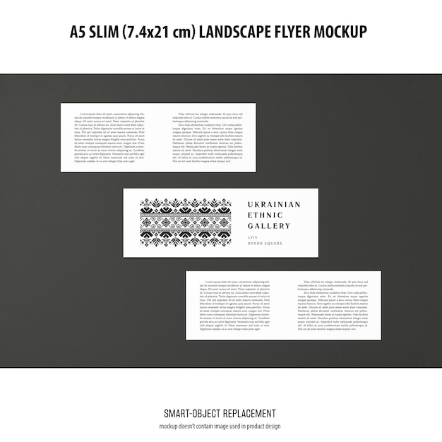 A5 slim landscape flyer mockup