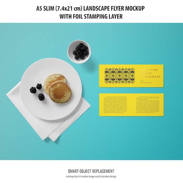 A5 slim landscape flyer mockup