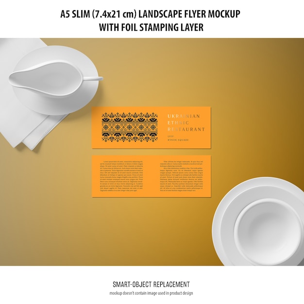 A5 slim landscape flyer mockup