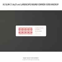 PSD gratuito a5 slim landscape flyer mockup