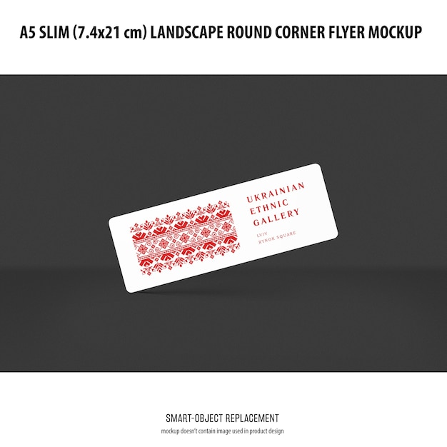 Free PSD a5 slim landscape flyer mockup