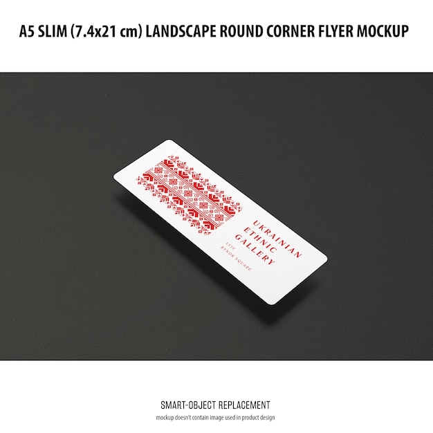 Free PSD a5 slim landscape flyer mockup