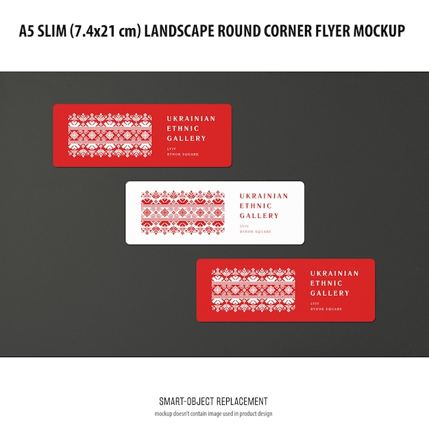 Free PSD a5 slim landscape flyer mockup