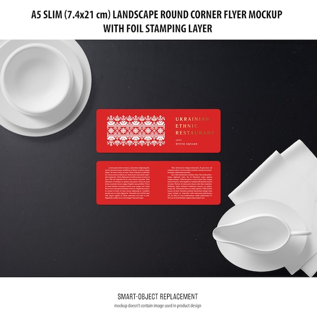 A5 Slim Landscape Flyer Mockup – Free PSD Download
