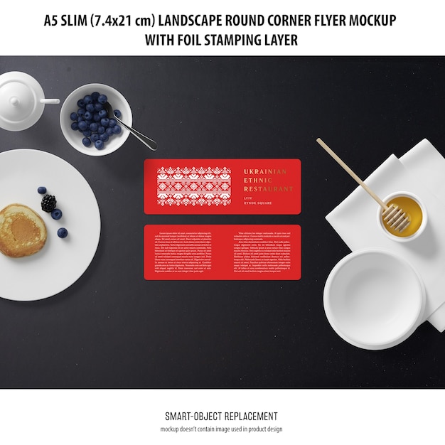 A5 slim landscape flyer mockup