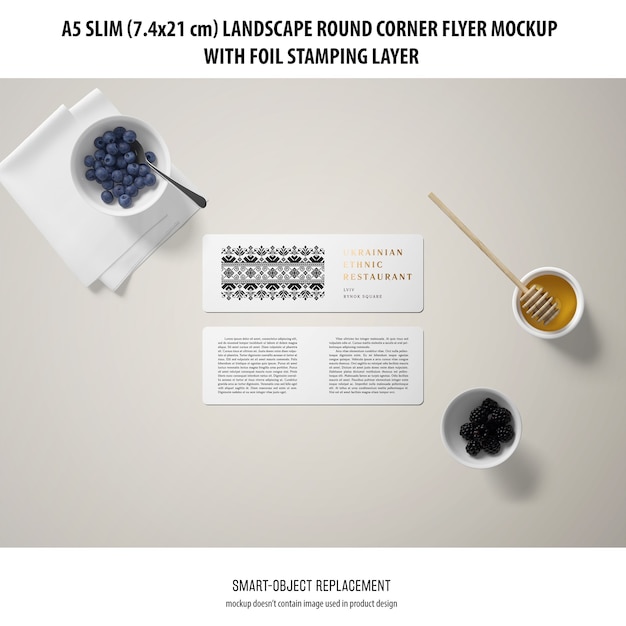 A5 Slim Landscape Flyer Mockup