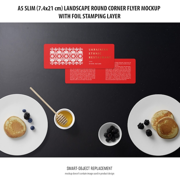 A5 Slim Landscape Flyer Mockup – Free PSD Download