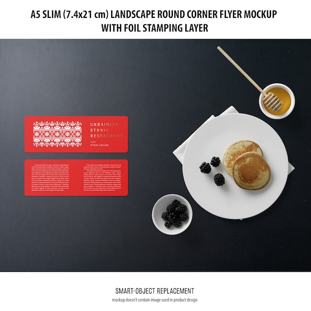 A5 Slim Landscape Flyer Mockup