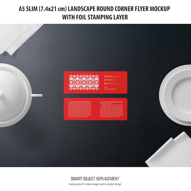 A5 slim landscape flyer mockup