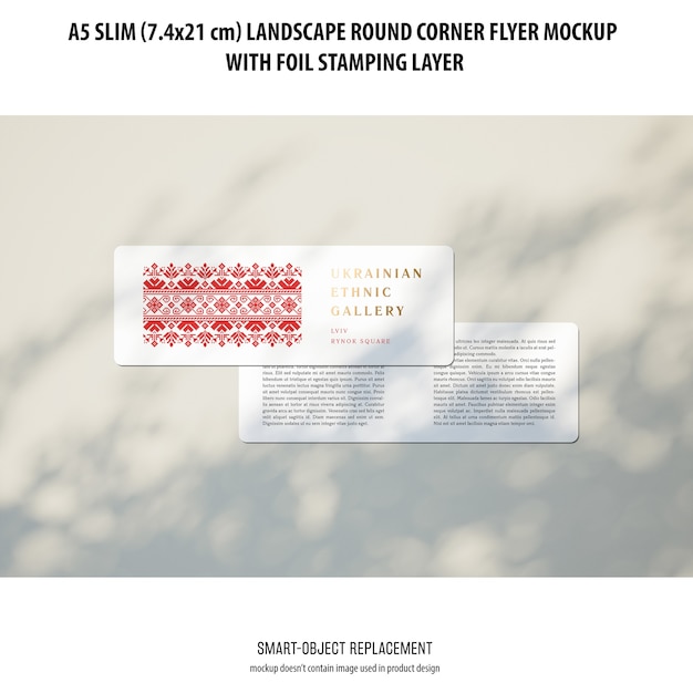 PSD gratuito a5 slim landscape flyer mockup