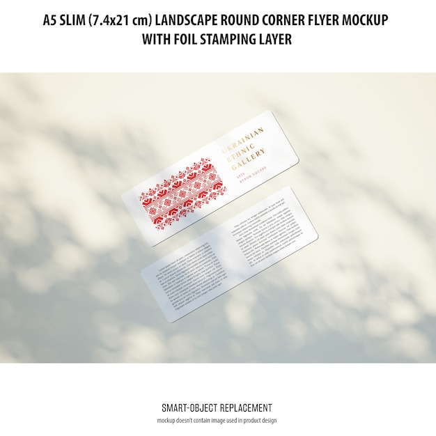 Free PSD a5 slim landscape flyer mockup