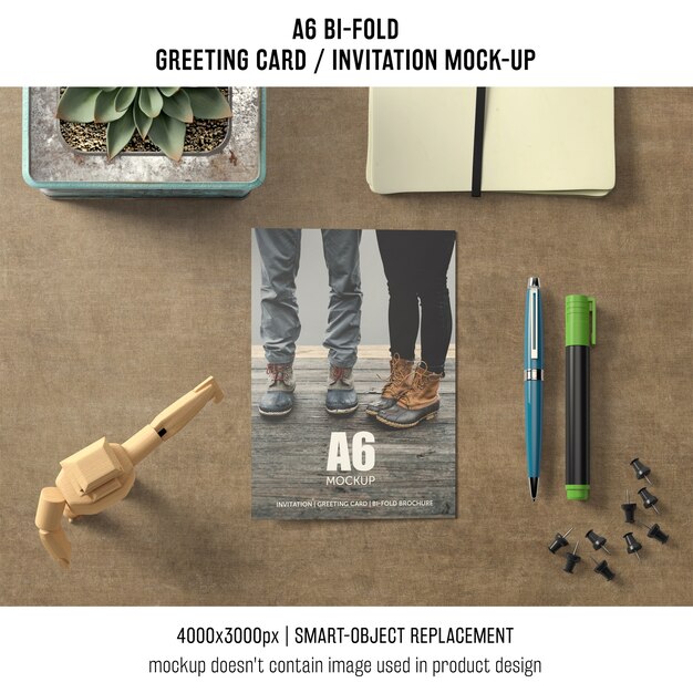 A6 bi-fold greeting card design