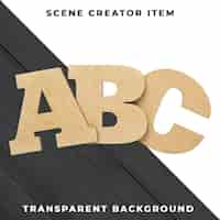 Free PSD abc letters transparent psd