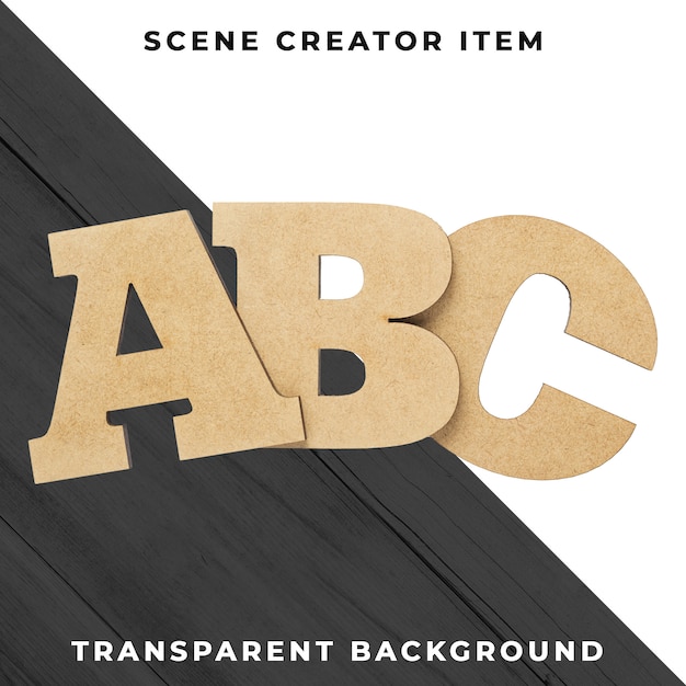 ABC letters transparent PSD