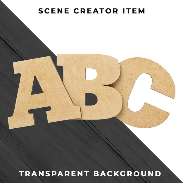 ABC letters transparent PSD