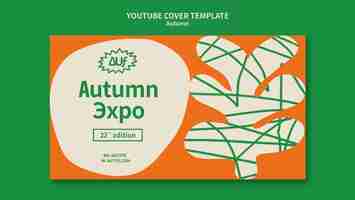 Free PSD abstract autumn youtube cover template