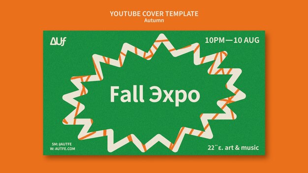 Free PSD abstract autumn youtube cover template