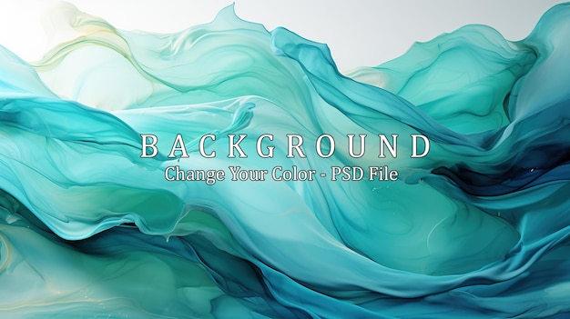 Free PSD abstract background of acrylic paint in blue and turquoise colors