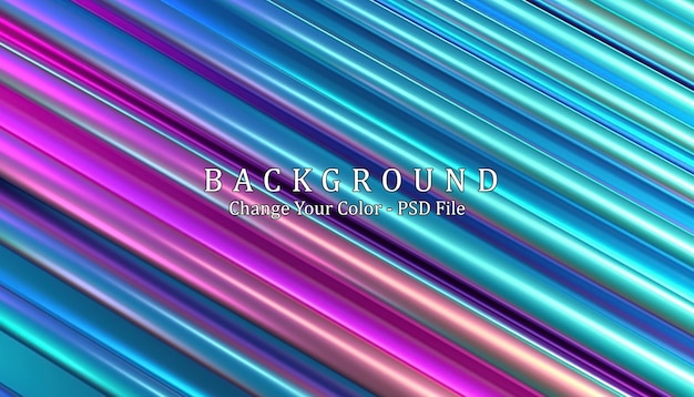 Free PSD abstract background metallic stripes holographic foil generative ai