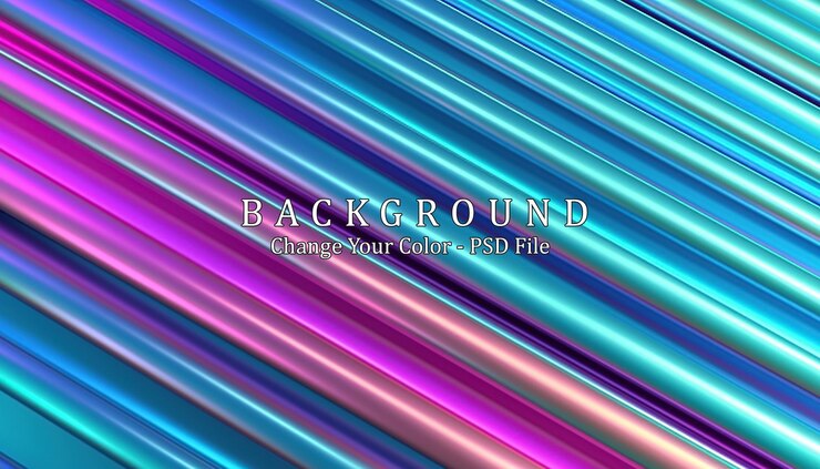 Free PSD abstract background metallic stripes holographic foil generative ai