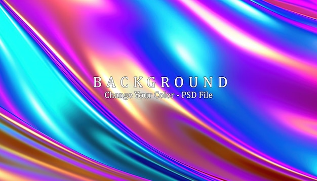 Free PSD abstract background metallic stripes holographic foil generative ai