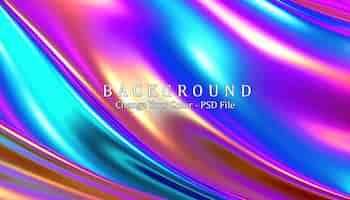 Free PSD abstract background metallic stripes holographic foil generative ai