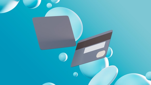 Free PSD abstract background with credit cards