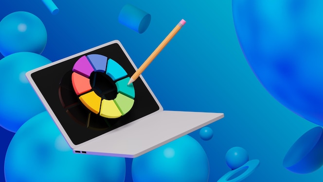 abstract background with laptop