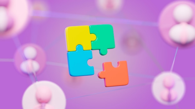 Abstract background with puzzle