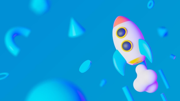 Free PSD abstract background with rocket