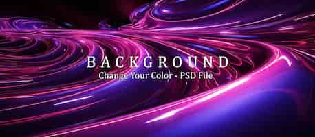 Бесплатный PSD Абстрактный фон с волнистыми складками фиолетового и синего шелка