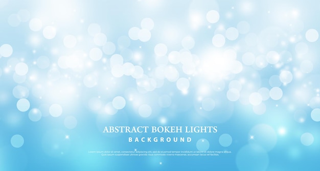 Abstract blue bokeh lights effect background.