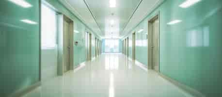 Free PSD abstract blur luxury hospital corridor generative ai