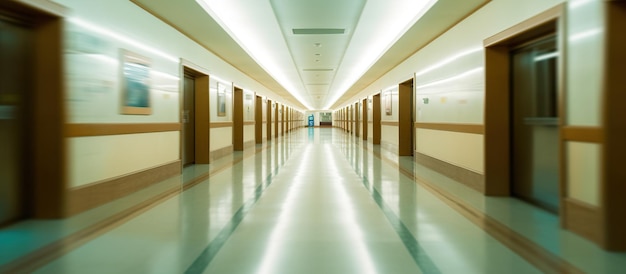 Free PSD abstract blur luxury hospital corridor generative ai